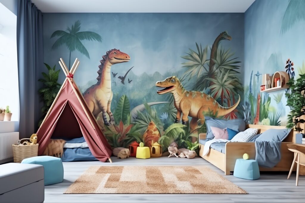 quarto-infantil-com-tema-de-dinossauros