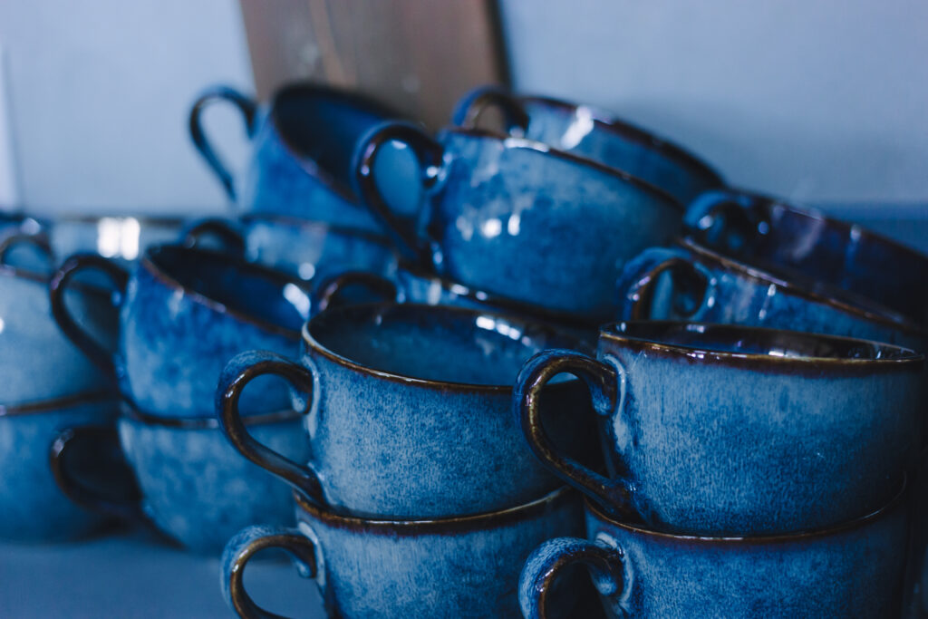 Conjunto de Xícaras de Chá Azul
