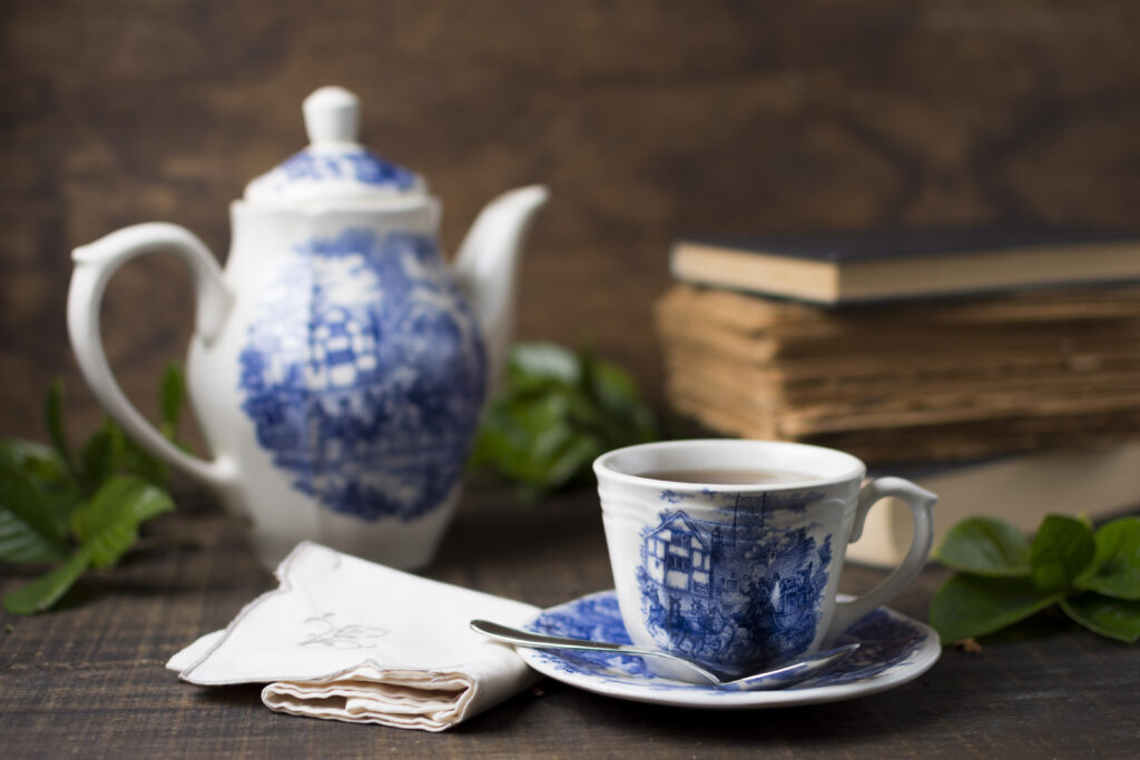 Conjunto de Xícaras de Chá Azul