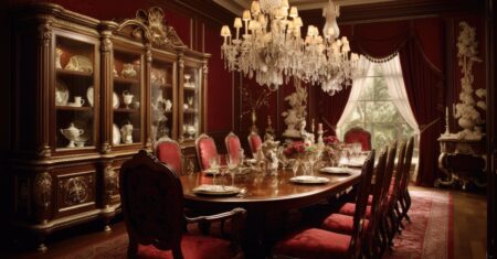Sala de Jantar com Decoração Rococó