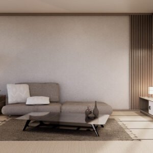 Sala de Estar no Estilo Japandi: A Harmonia Perfeita Entre o Minimalismo Japonês e o Conforto Escandinavo