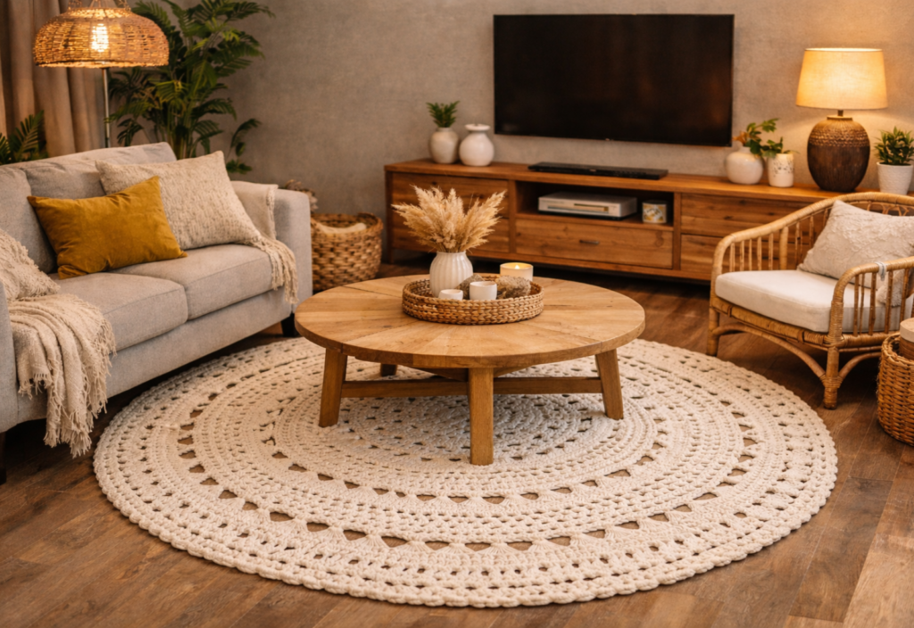 Como Usar Tapete de Crochê na Sala: Guia Completo Para Decorar com Estilo e Aconchego