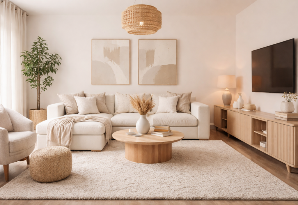 Sala Neutra: Ambiente Elegante, Aconchegante e Atemporal